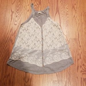 Gray lace tank
